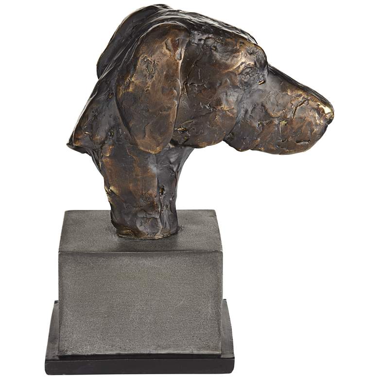Dog Bust 10&quot; High Matte Bronze Sculpture