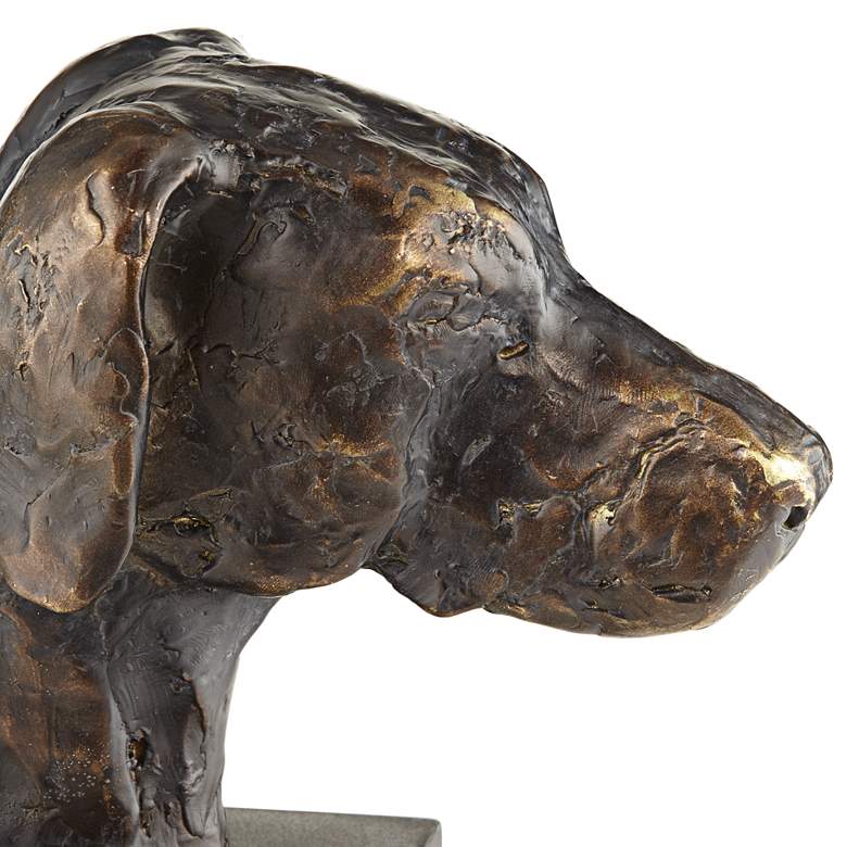 Dog Bust 10&quot; High Matte Bronze Sculpture more views