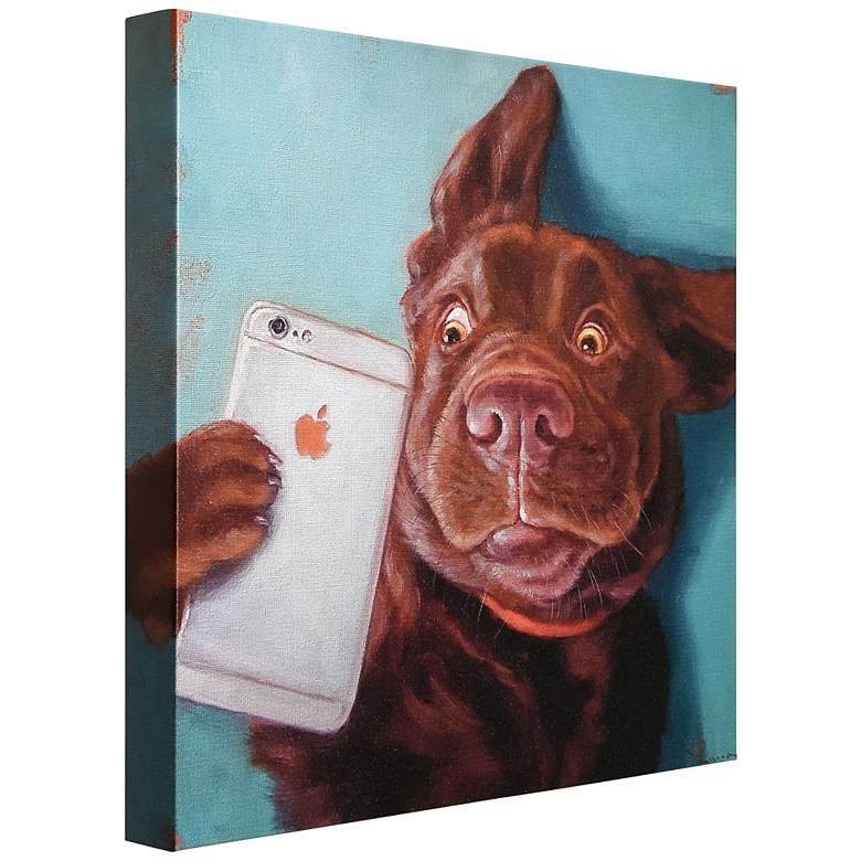 Image 5 Dog Selfie 18 inch Square Graphic Giclee Print Canvas Wall Art more views
