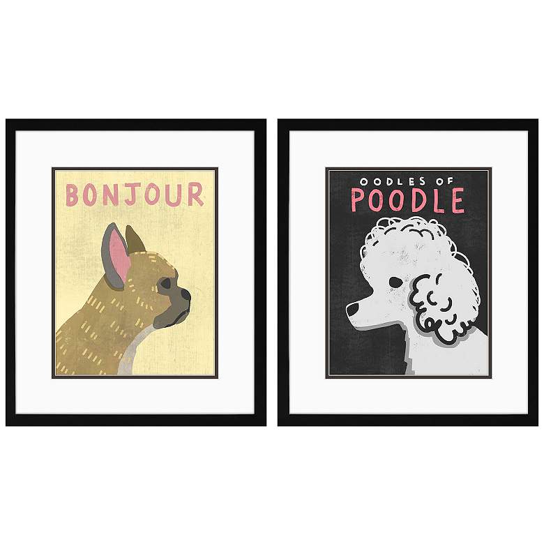 Image 1 Dogs II 17"W x 20"H Framed Art Set of 2