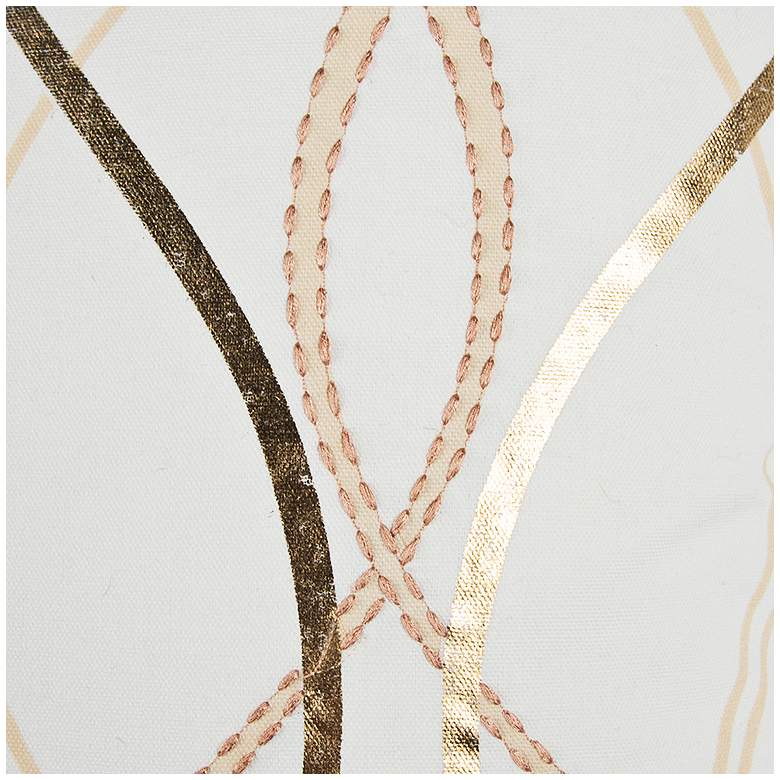 Image 2 Doh White and Gold Geometric 20" Square Decorative Pillow more views