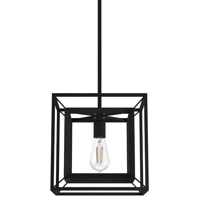 Image 1 Doherty 12"W Natural Black Iron Mini Pendant/Ceiling Light