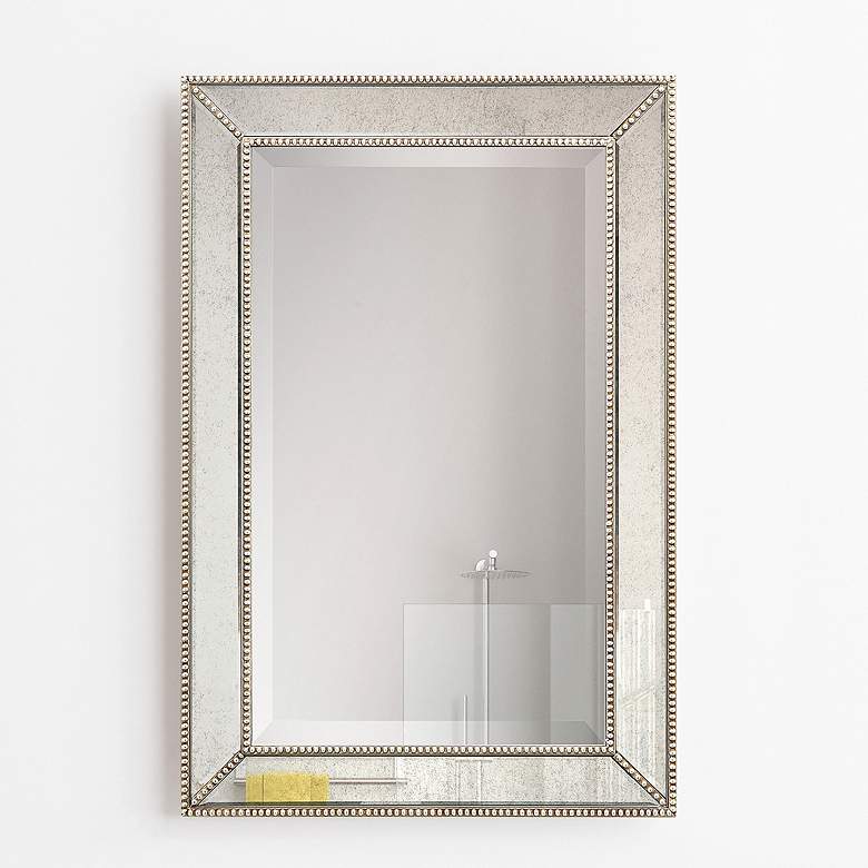 Image 1 Dola Champagne Bead 20" x 30" Rectangular Wall Mirror