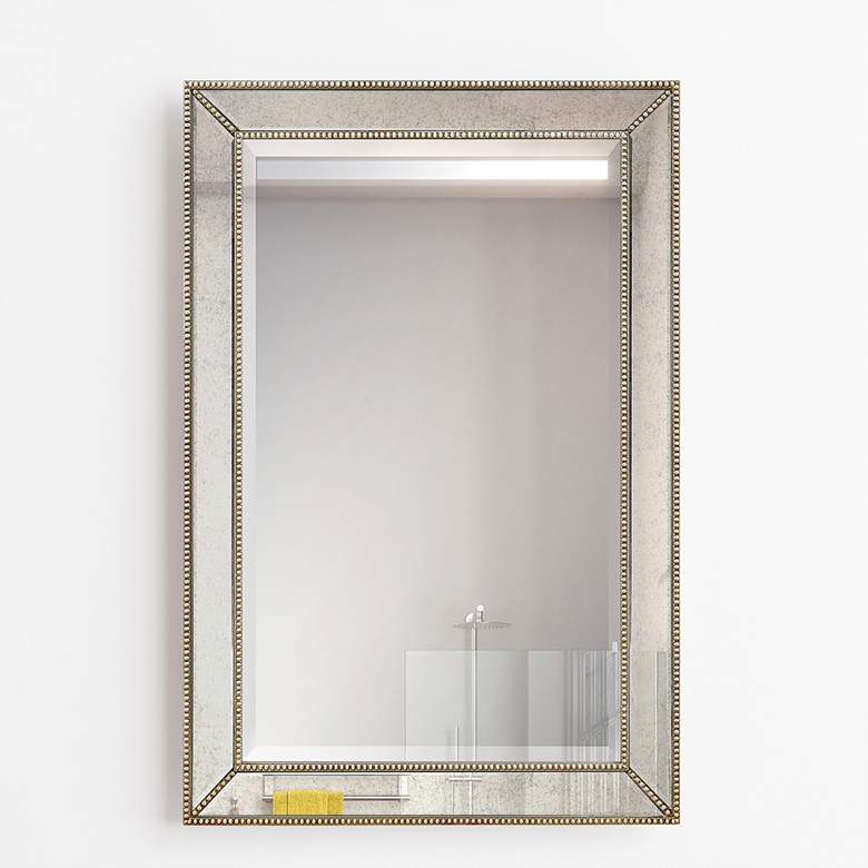 Image 1 Dola Champagne Bead 24 inch x 36 inch Rectangular Wall Mirror