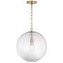 2_Dolan 15" Wide Brass Metal Clear Glass Pendant Light