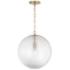 Dolan 15" Wide Brass Metal Clear Glass Pendant Light
