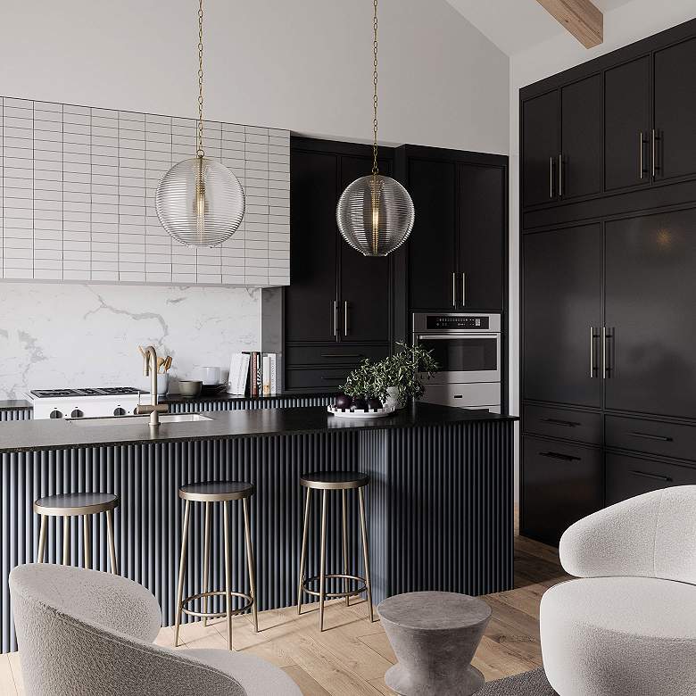 Image 3 Dolan 15" Wide Brass Metal Clear Glass Pendant Light more views