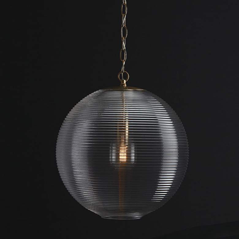Image 6 Dolan 15" Wide Brass Metal Clear Glass Pendant Light more views