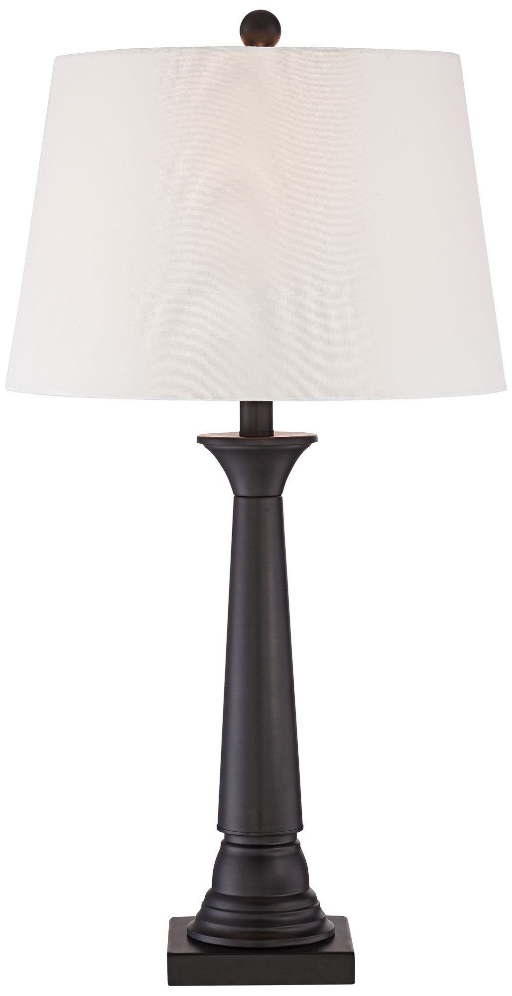 Dolbey 28" Bronze Column Lamps with Smart Sockets Set of 2 in scene