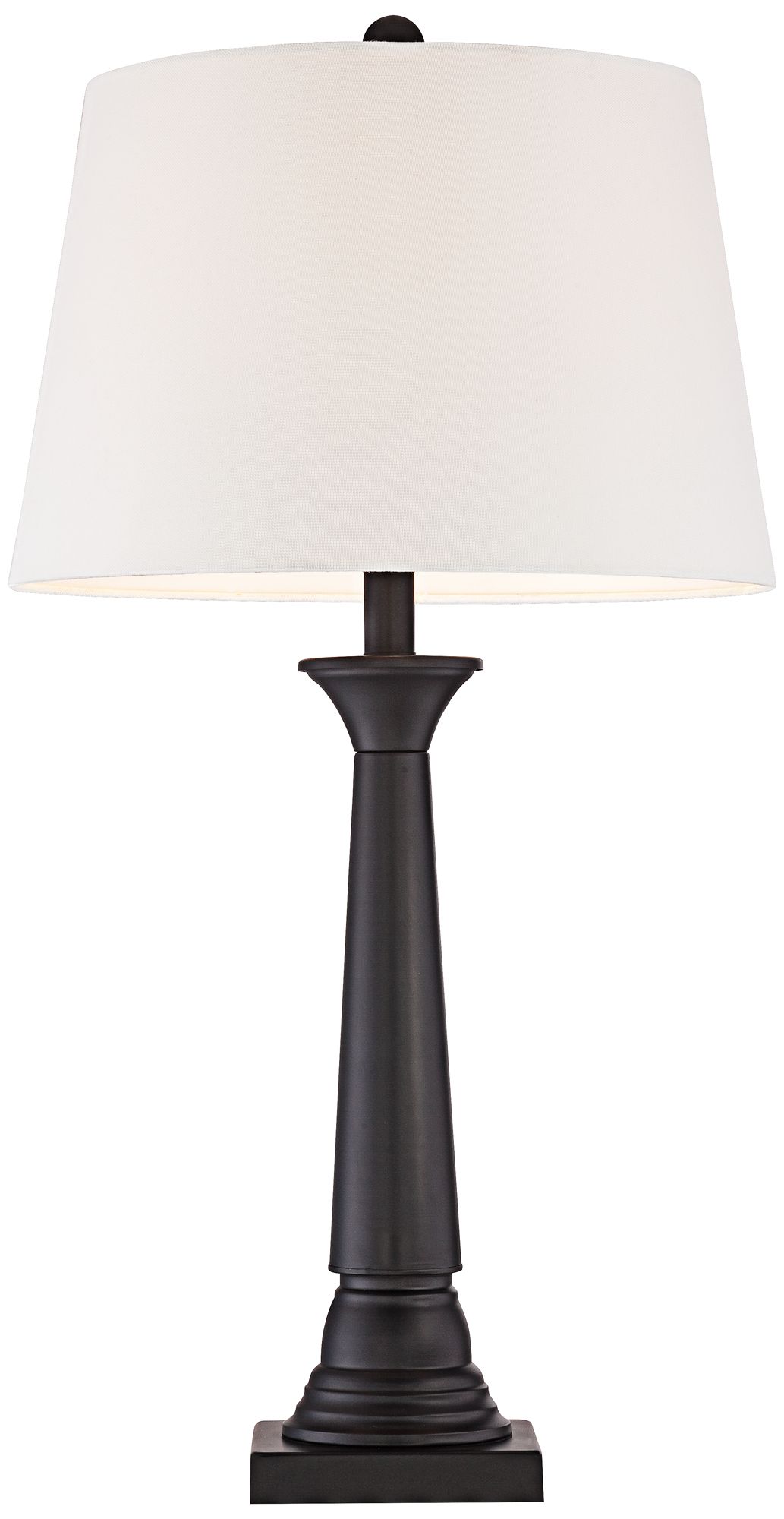 Dolbey 28" Bronze Column Lamps with Smart Sockets Set of 2 in scene