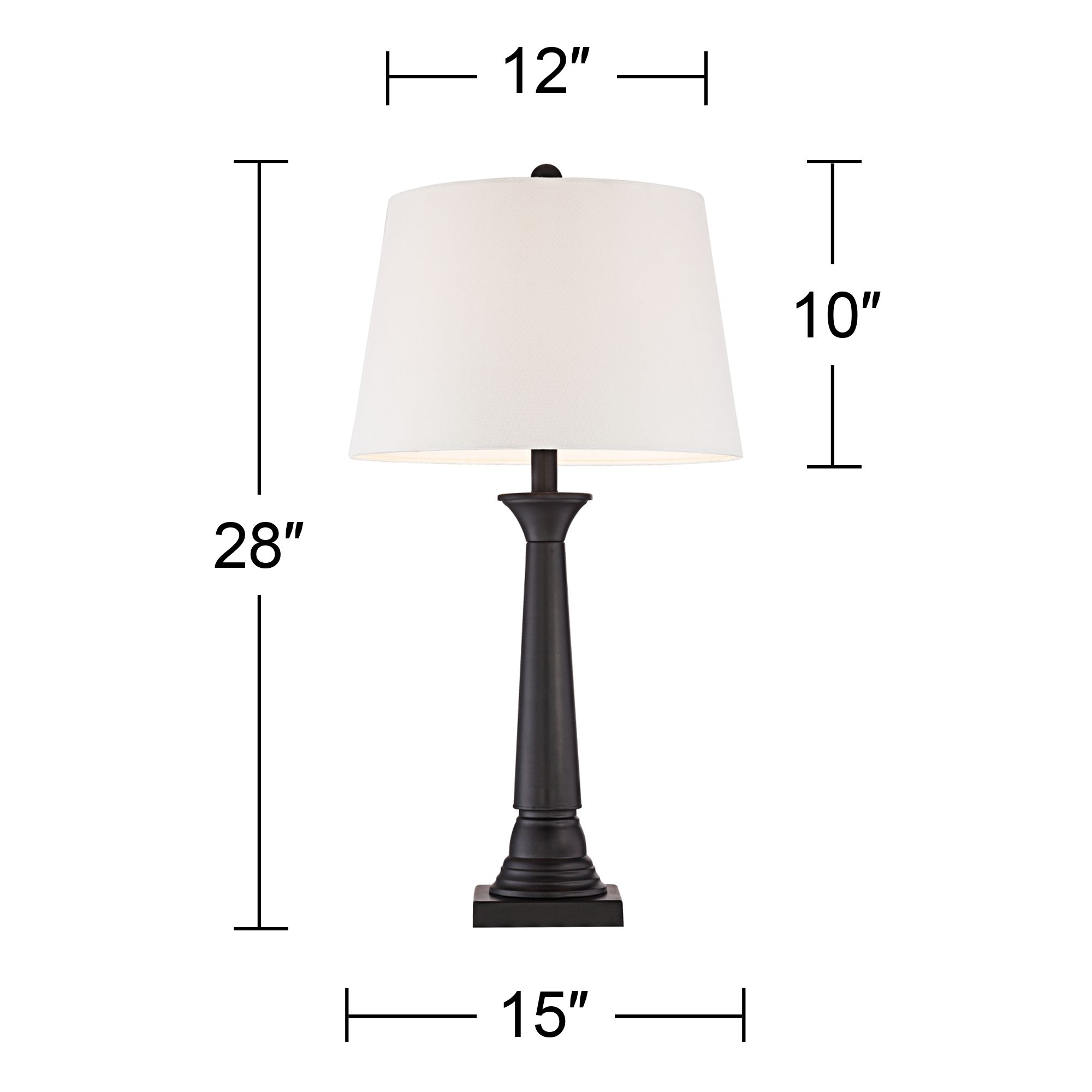 Dolbey 28" Bronze Column Lamps with Smart Sockets Set of 2 in scene