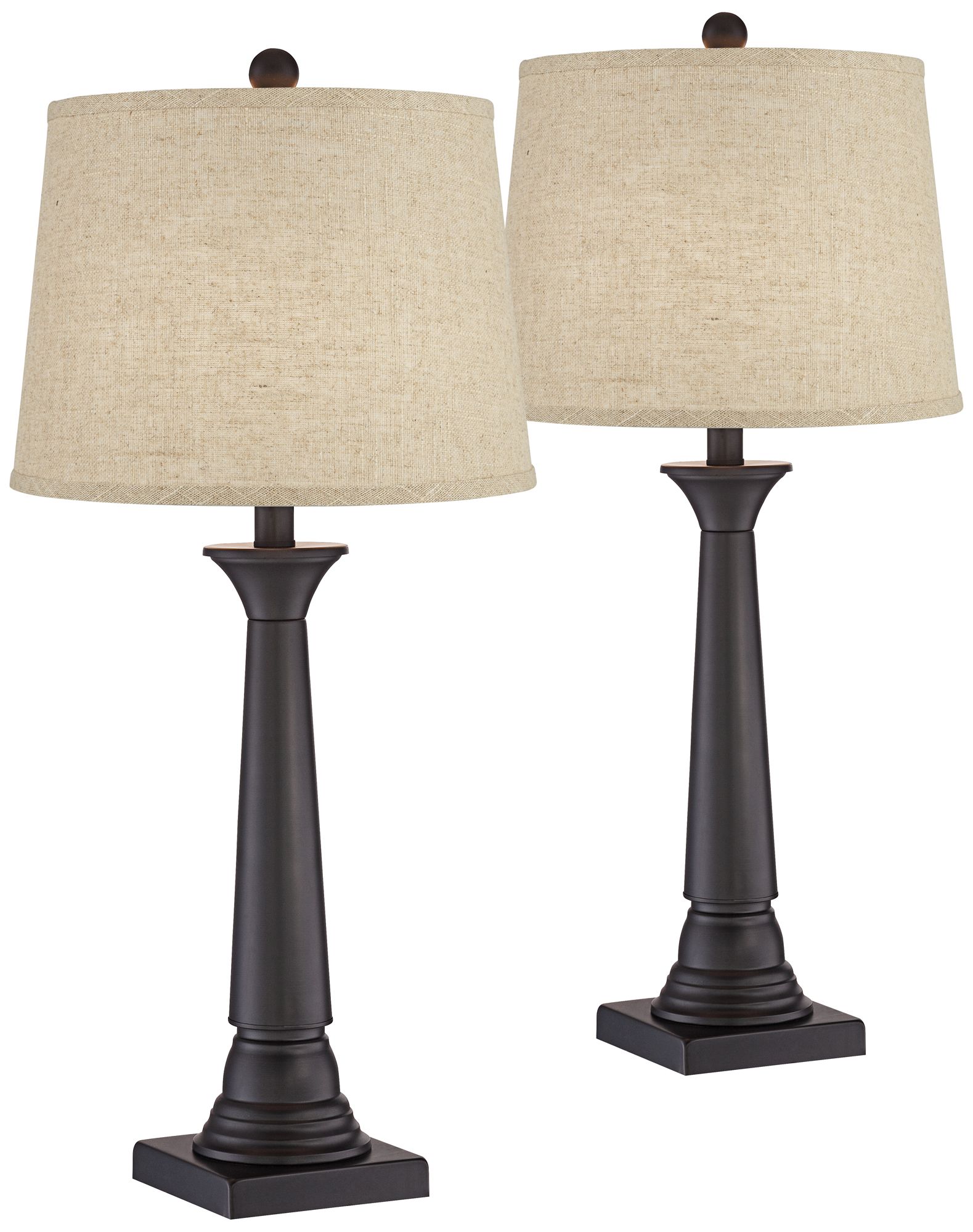 Dolbey Bronze Tapered Column Table Lamp Set of 2 8M459 Lamps Plus