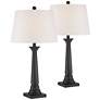 Dolbey Bronze Tapered Column Table Lamps Set of 2 in scene