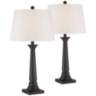 Dolbey Bronze Tapered Column Table Lamps Set of 2