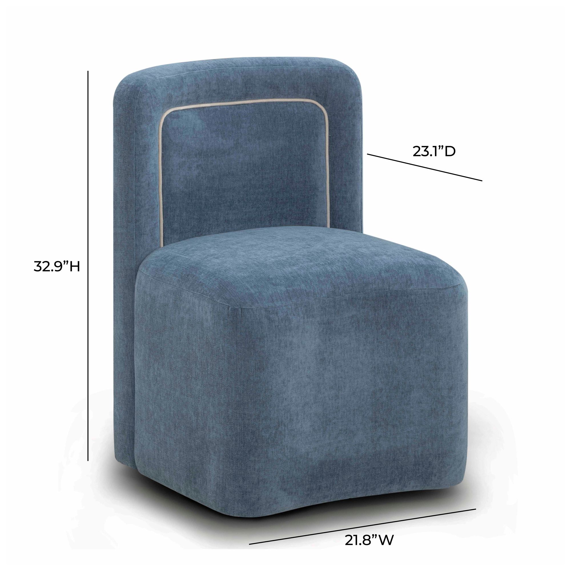 Image 6 Dolce Blue Rolling Desk Chair more views