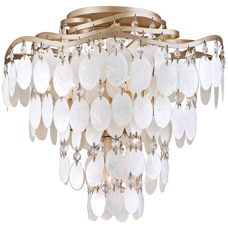 Image 2 Dolce Capiz Shell 16 inch Wide Semiflush Ceiling Light