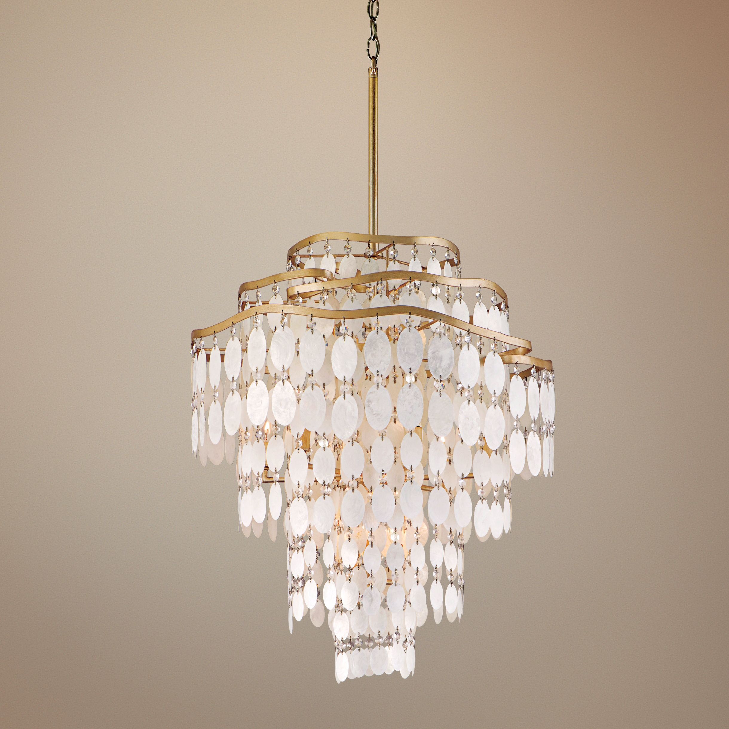 Teardrop Capiz Chandelier – Metavaya