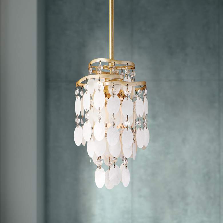 Image 1 Dolce Capiz Shell 7 inch Wide Mini Pendant Light