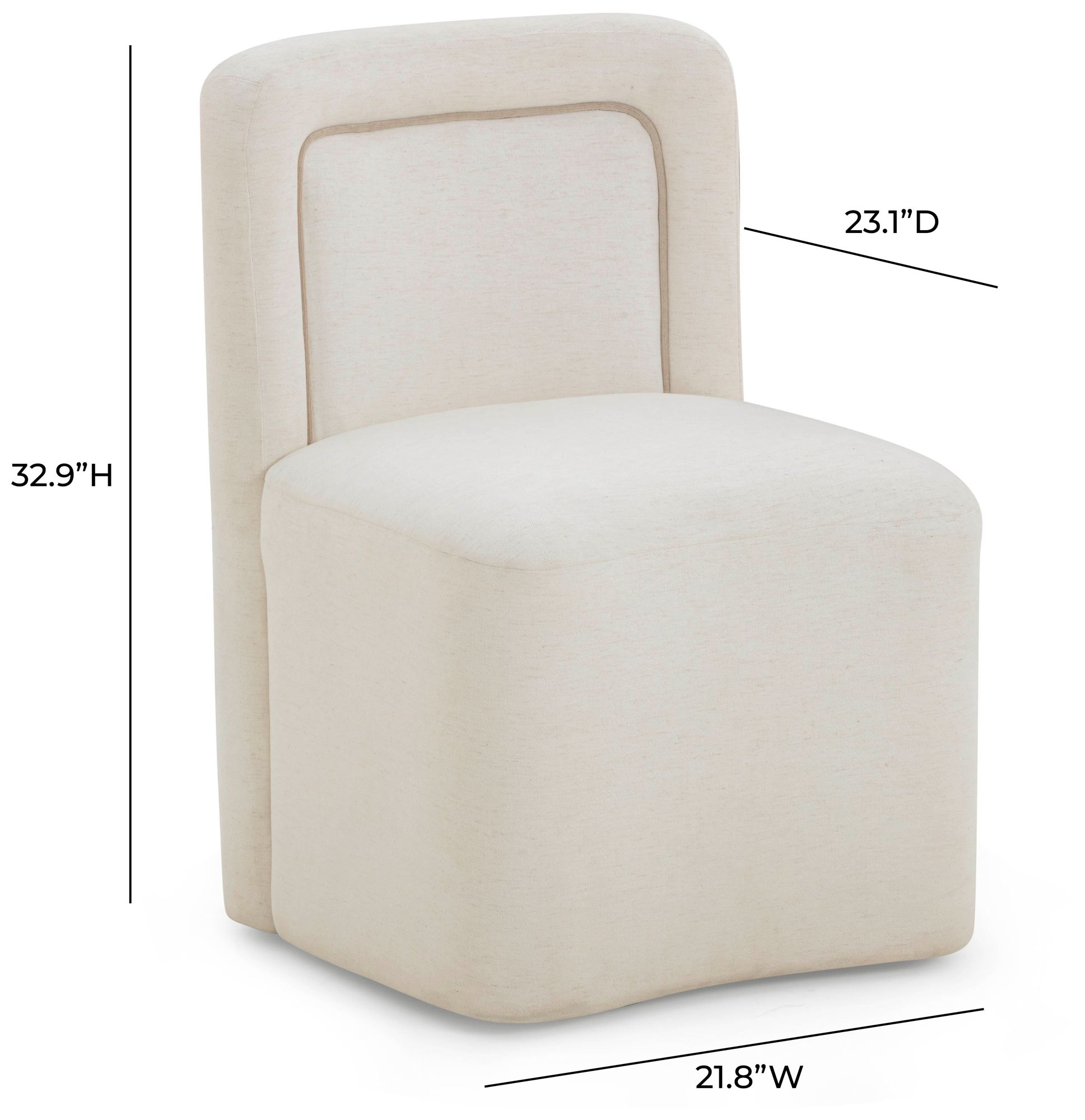 Image 6 Dolce Cream Rolling Desk Chair more views