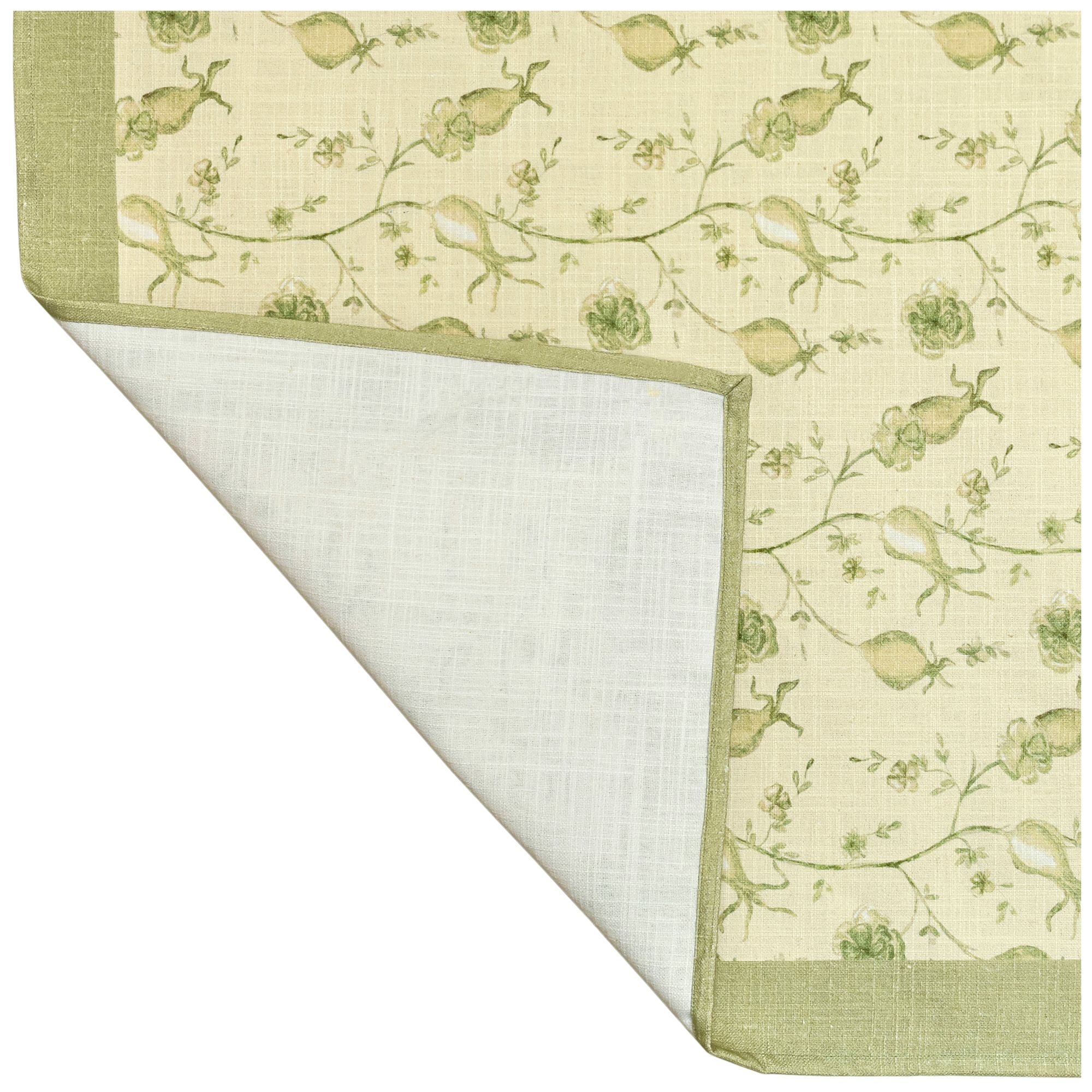Image 4 Dolce Olive Green Natural Cotton Table Cloth 70x160" more views