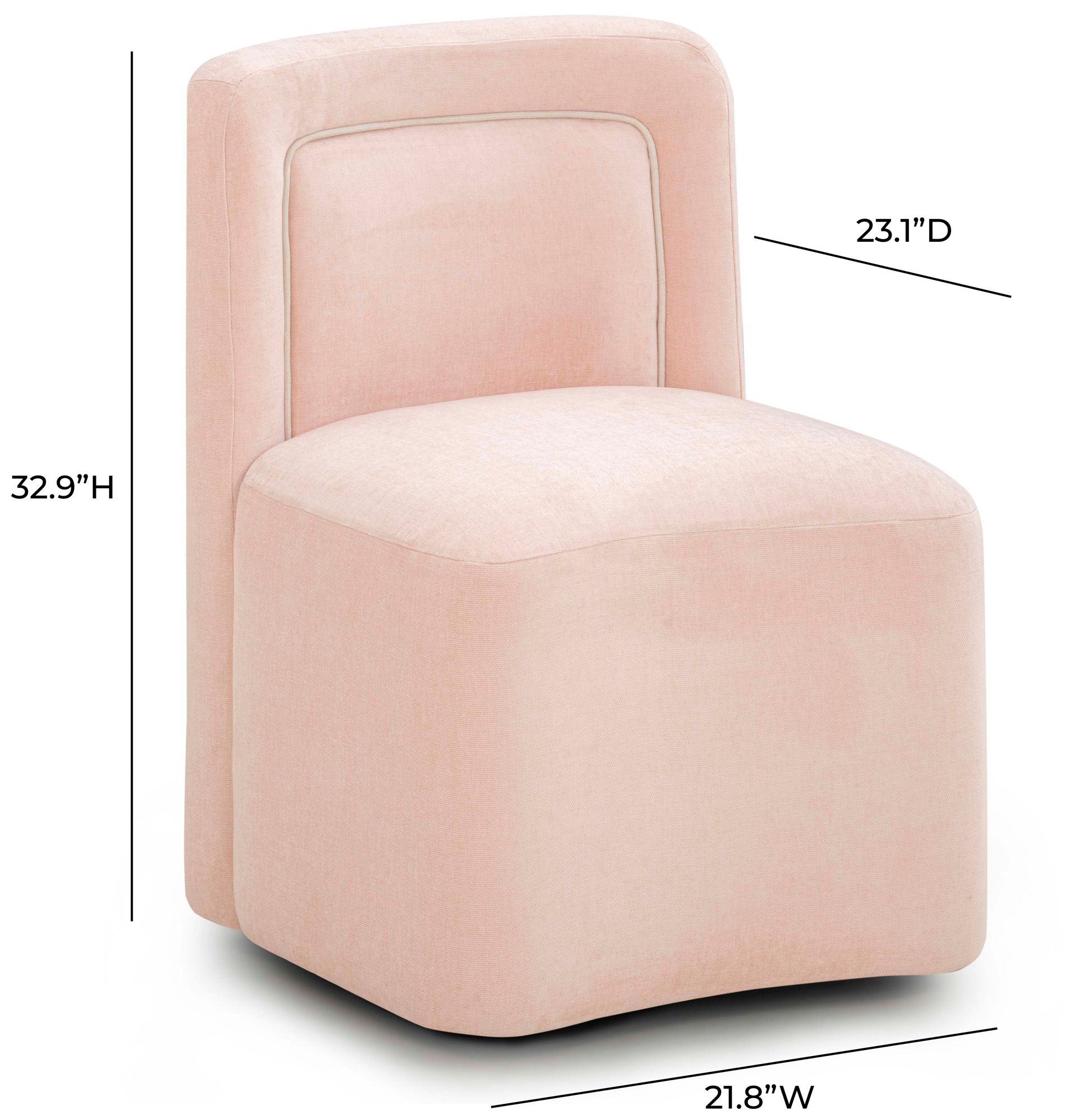 Image 6 Dolce Pink Rolling Desk Chair more views