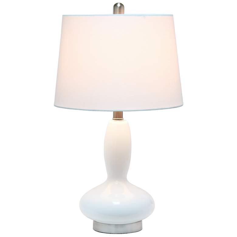 Image 3 Dollop White Glass Modern Accent Table Lamp more views