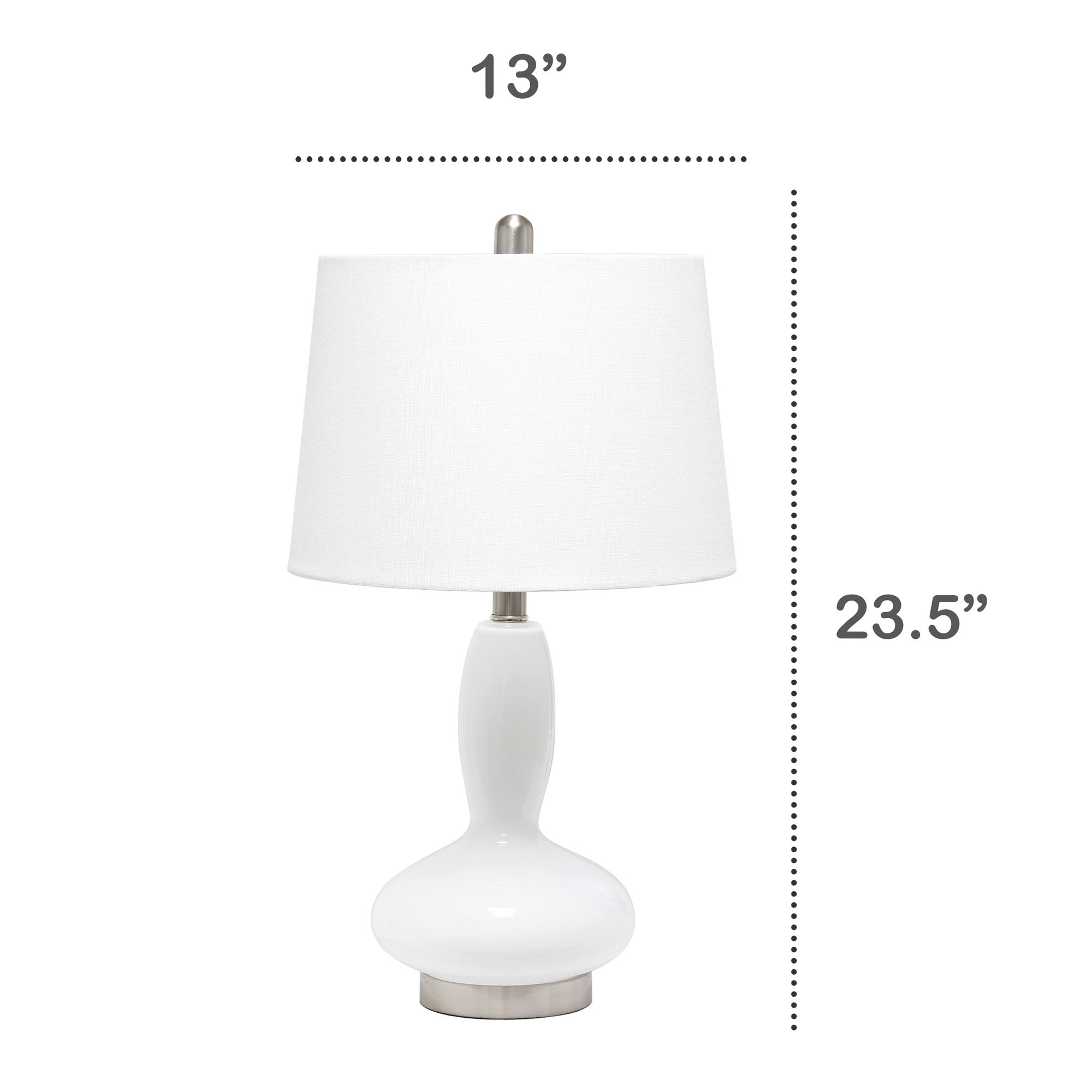 Dollop White Glass Modern Accent Table Lamp