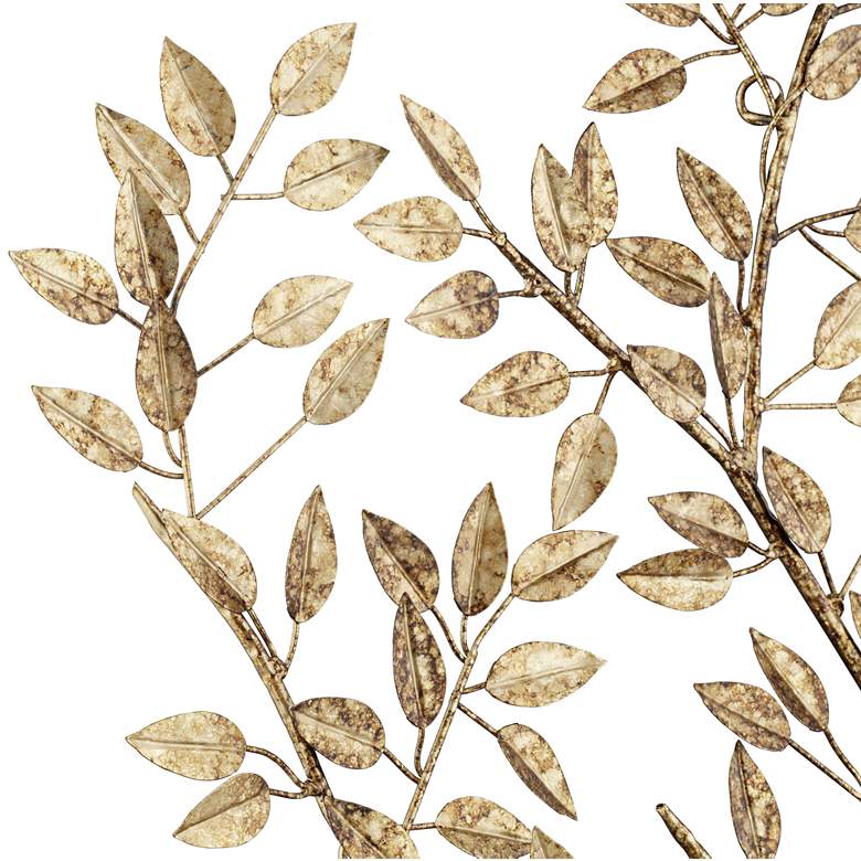 Image 3 Dolma Gold Leaves 36 inch High Iron Wall Art more views