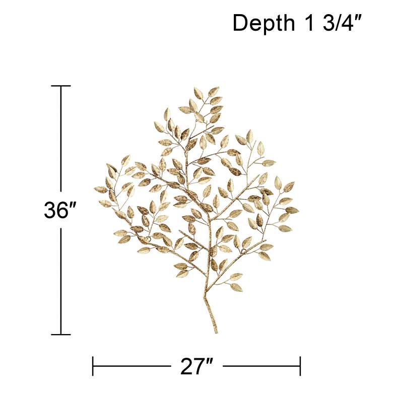 Image 5 Dolma Gold Leaves 36" High Iron Wall Art more views