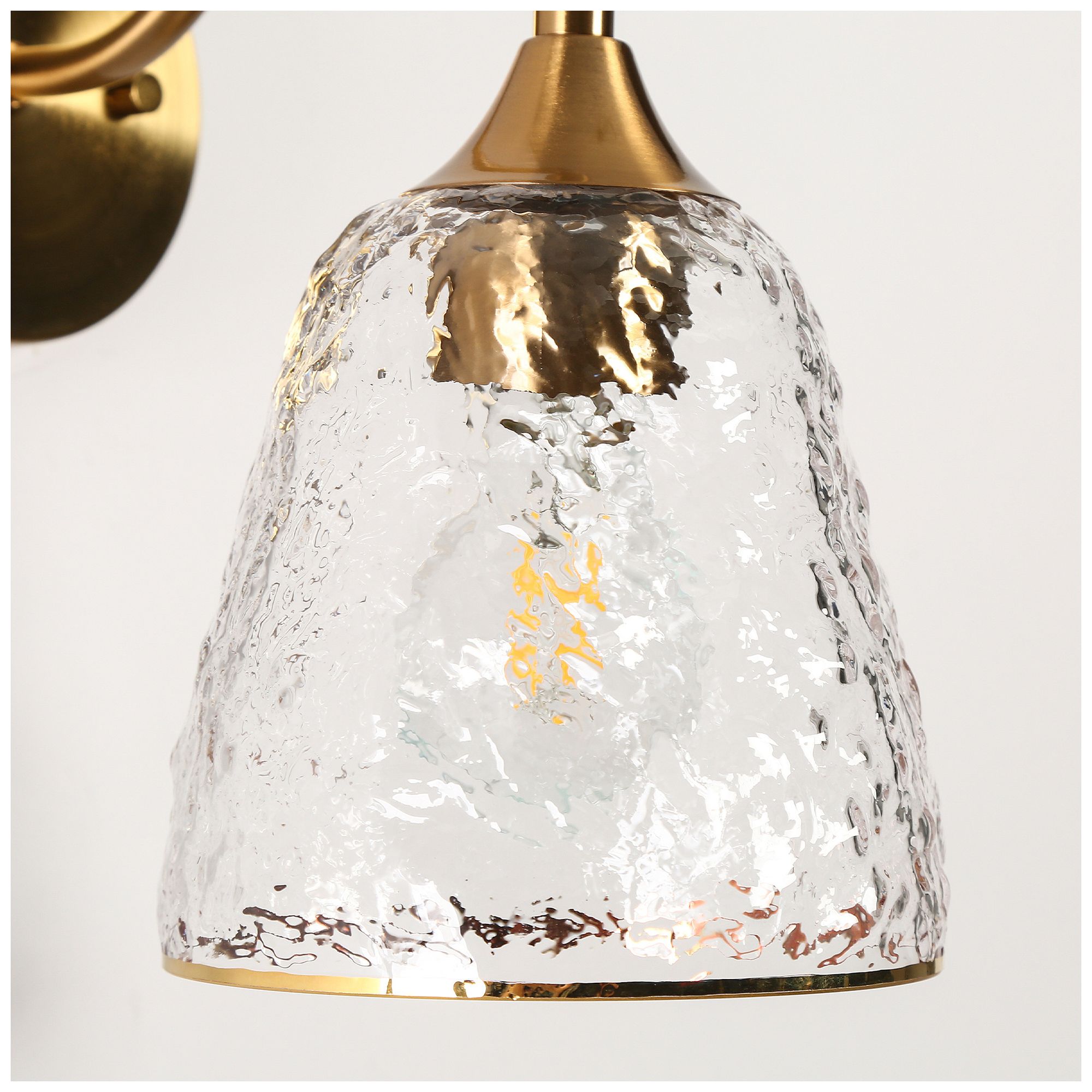 Dolohovstrout 1-Light Gold Glass Wall Sconces