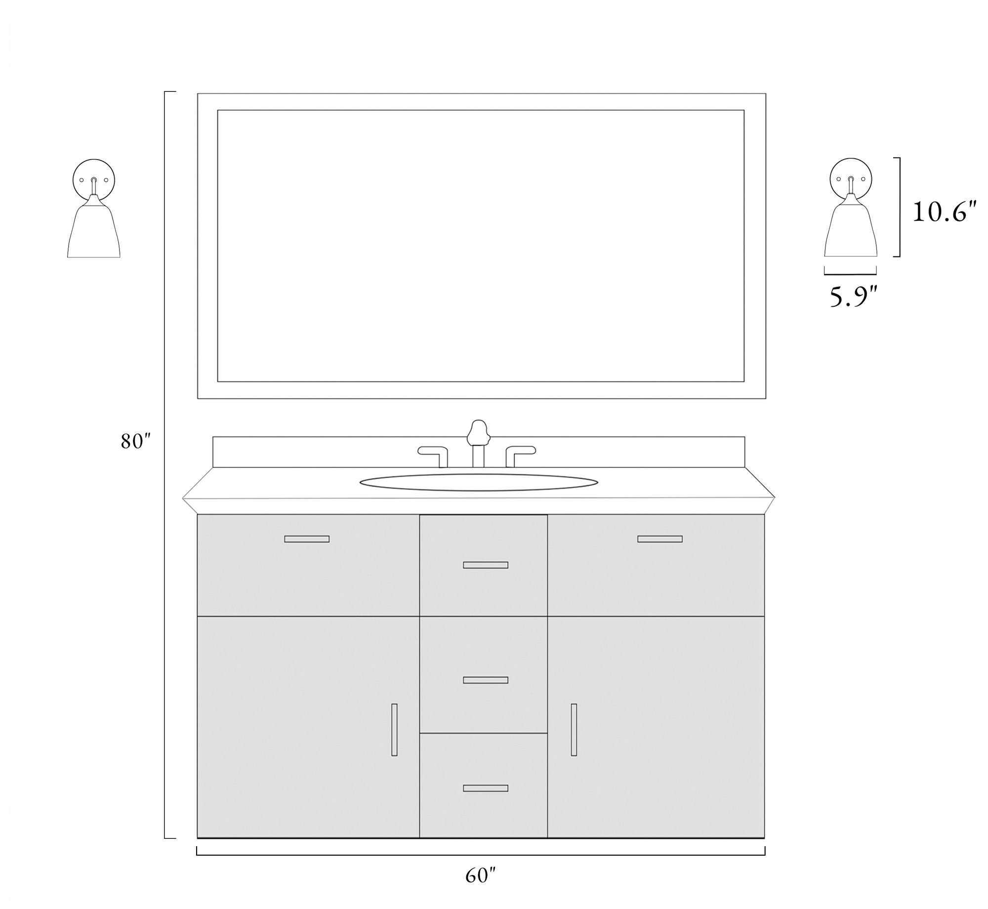 Dolohovstrout 1-Light Gold Glass Wall Sconces