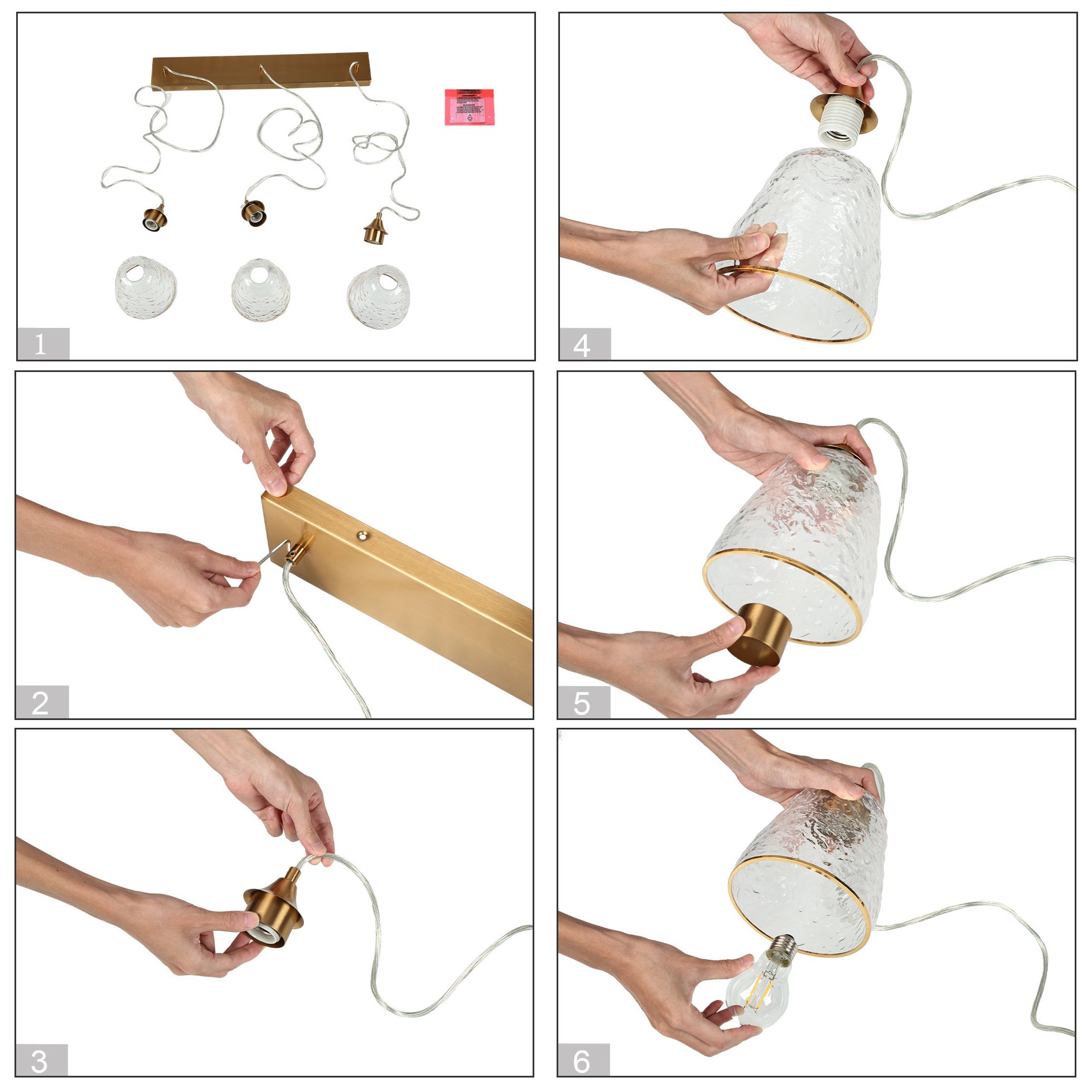 Dolohovstrout 28 1/2"W Polished Gold 3-Light Island Pendant