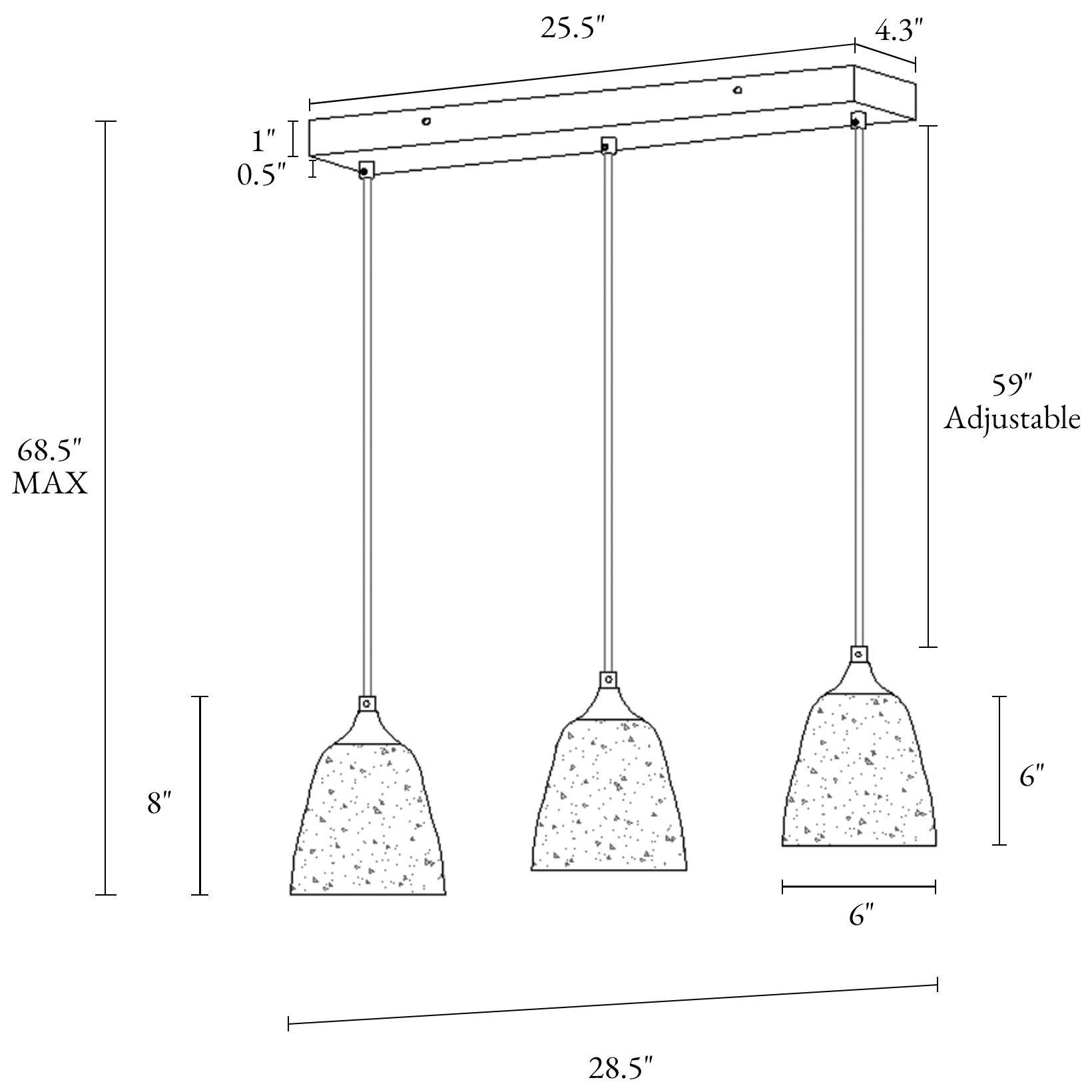Image 2 Dolohovstrout 3-Light Glass Island Pendant Light more views