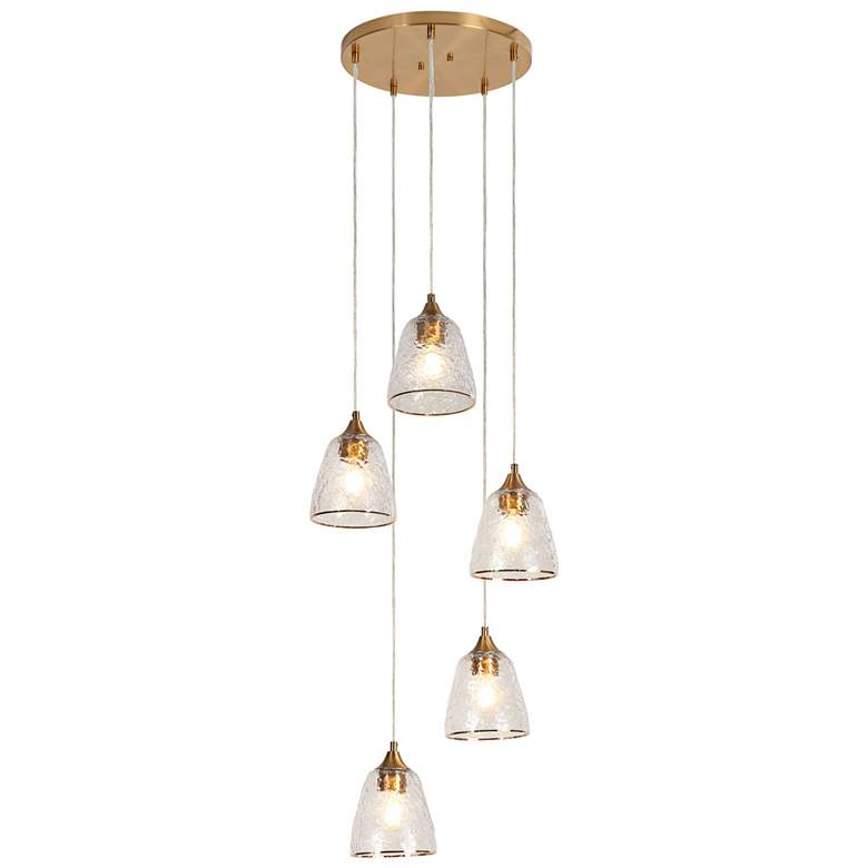 Image 1 Dolohovstrout 5-Light Cluster Glass Island Pendant Light