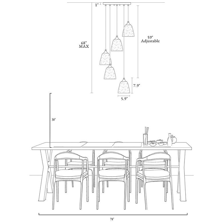 Image 7 Dolohovstrout 5-Light Cluster Glass Island Pendant Light more views