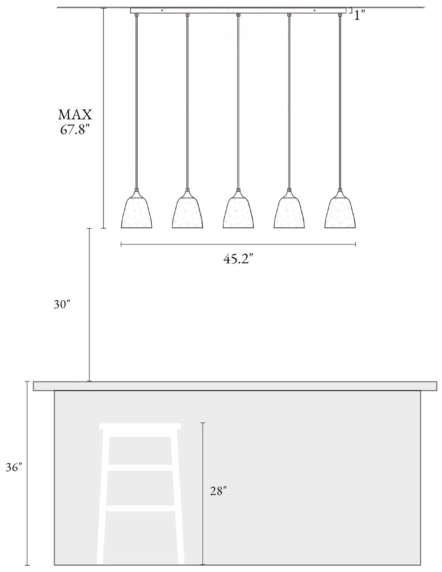 Image 4 Dolohovstrout 5-Light Glass Island Pendant Light - Made to Order more views