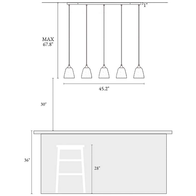 Image 4 Dolohovstrout 5-Light Glass Island Pendant Light more views