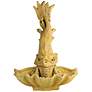 Dolphin Spitting and Shell 34"H Sandstone Outdoor Fountain