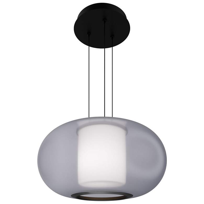 Image 1 Doma 10.75"H x 20"W 1-Light Pendant in Black