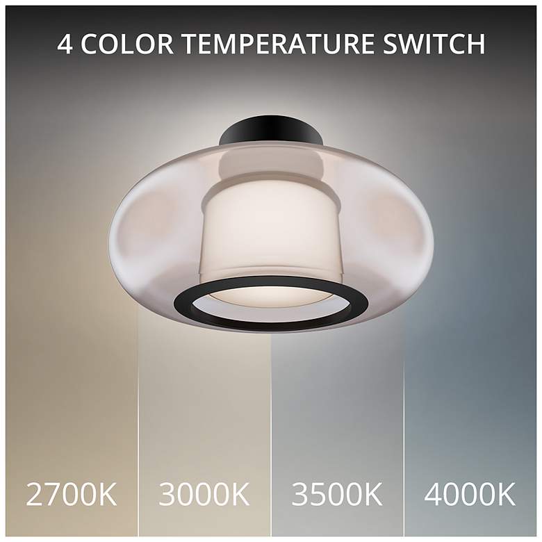 Image 2 Doma 8.13"H x 13.5"W 1-Light Flush Mount in Black more views