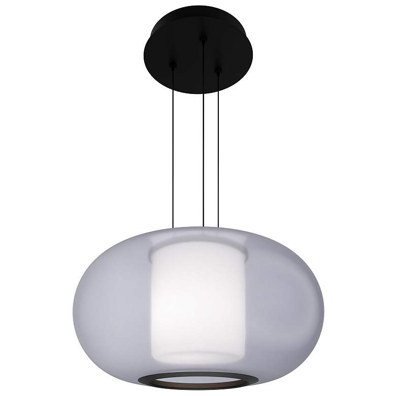 Image 1 Doma 8.75"H x 16"W 1-Light Pendant in Black