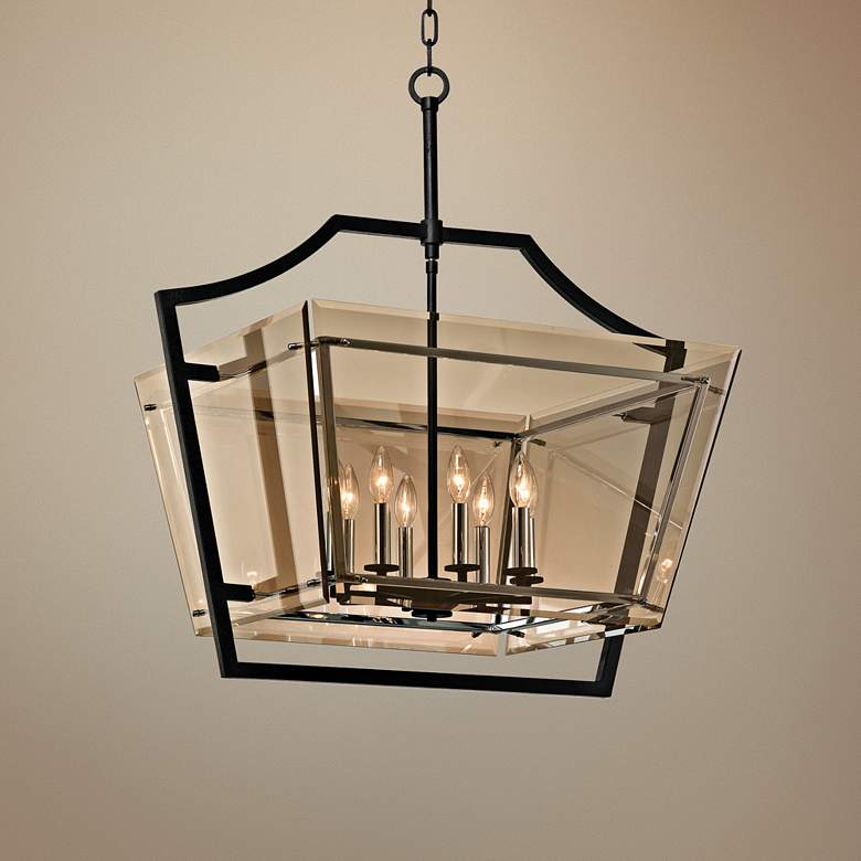 Image 1 Domain 24 3/4 inch Wide Iron and Chrome 8-Light Pendant
