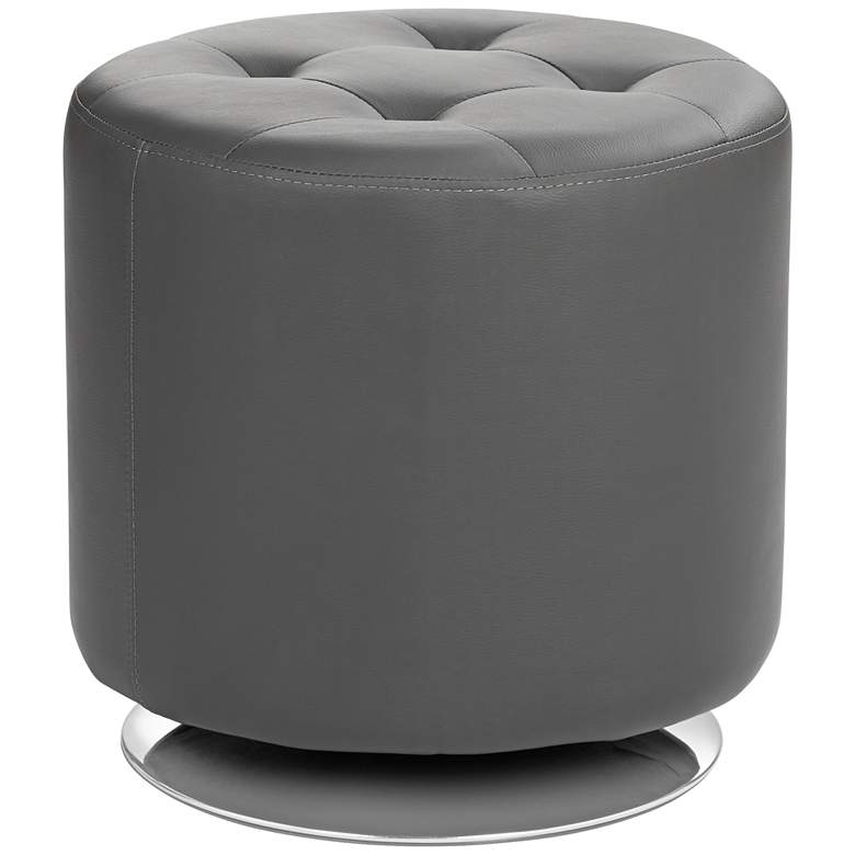 Image 1 Domani Small Gray Swivel Ottoman