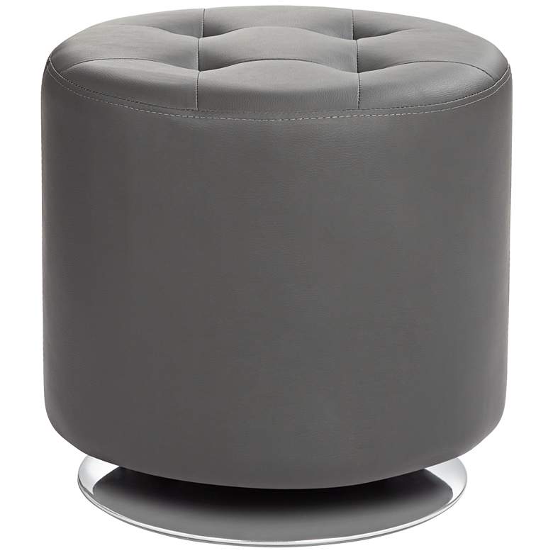 Image 4 Domani Small Gray Swivel Ottoman more views