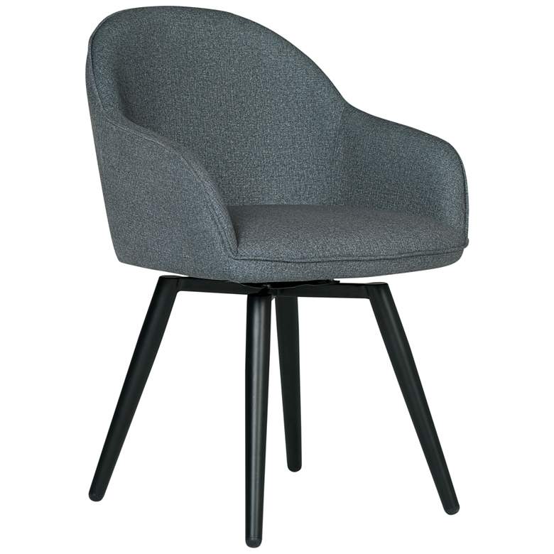 Image 2 Dome Charcoal Gray Fabric Swivel Dining/Office Chair