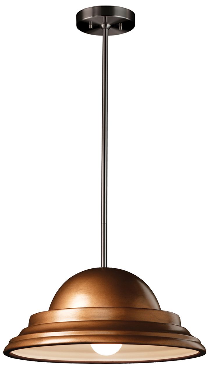Dome Pendant - Antique Copper - Brushed Nickel - Rigid Stem - Made to Order