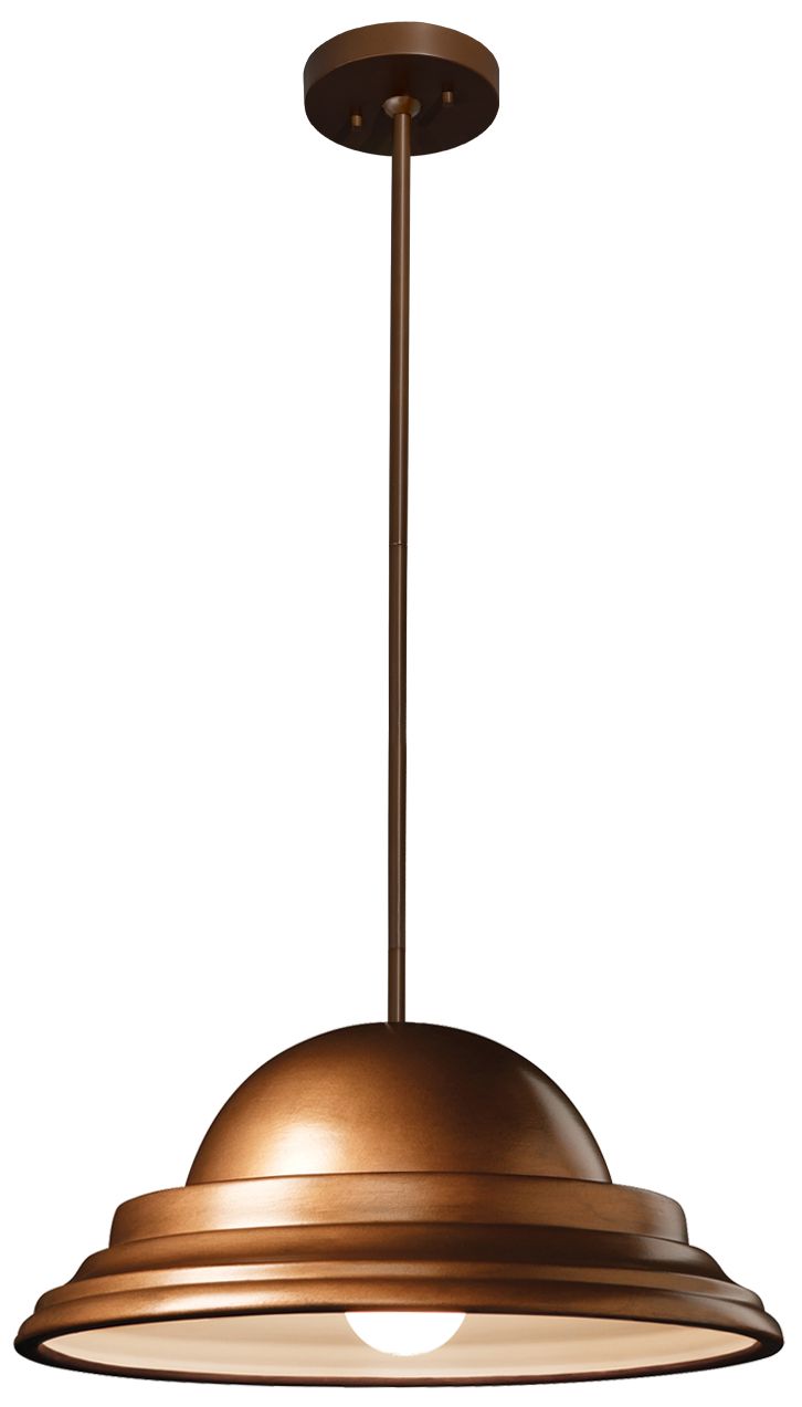 Dome Pendant - Antique Copper - Dark Bronze - Rigid Stem - Made to Order