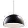 Dome Pendant - Carbon Black - Brushed Nickel - White Cord