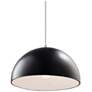 Dome Pendant - Carbon Black - Brushed Nickel - White Cord