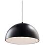 1_Dome Pendant - Carbon Black - Matte Black - White Cord